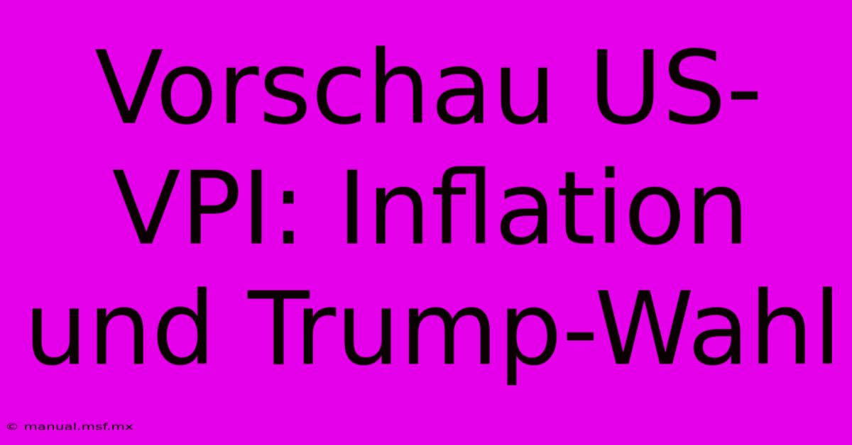 Vorschau US-VPI: Inflation Und Trump-Wahl