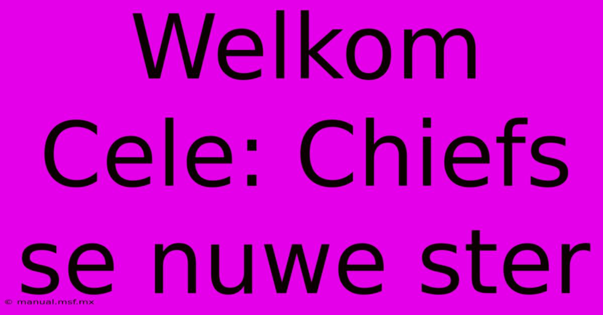 Welkom Cele: Chiefs Se Nuwe Ster