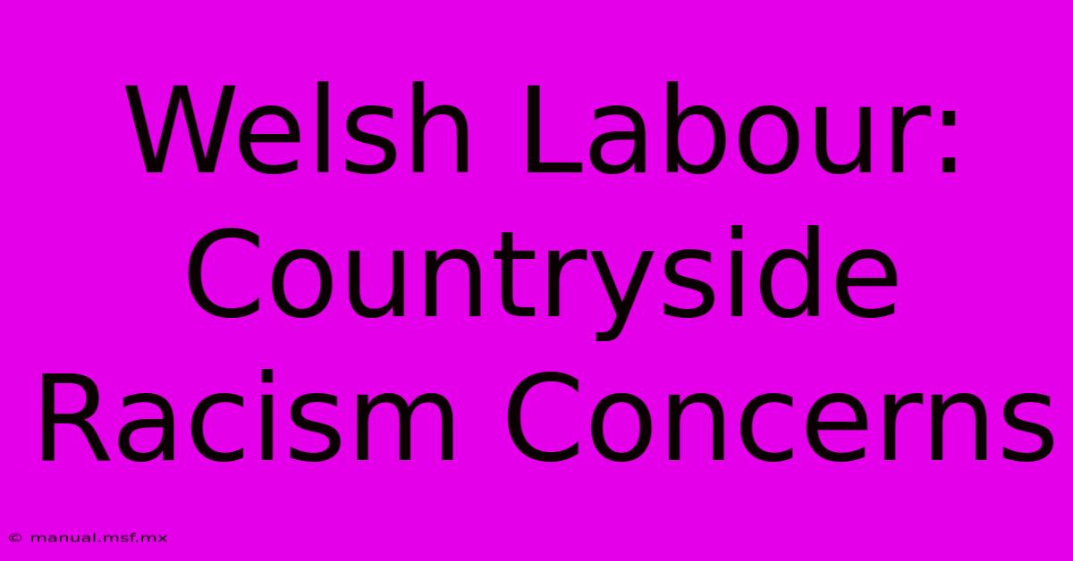 Welsh Labour: Countryside Racism Concerns