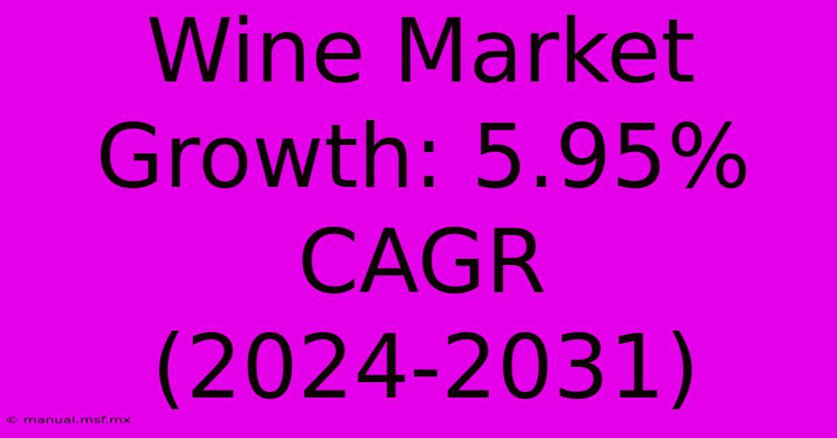 Wine Market Growth: 5.95% CAGR (2024-2031)