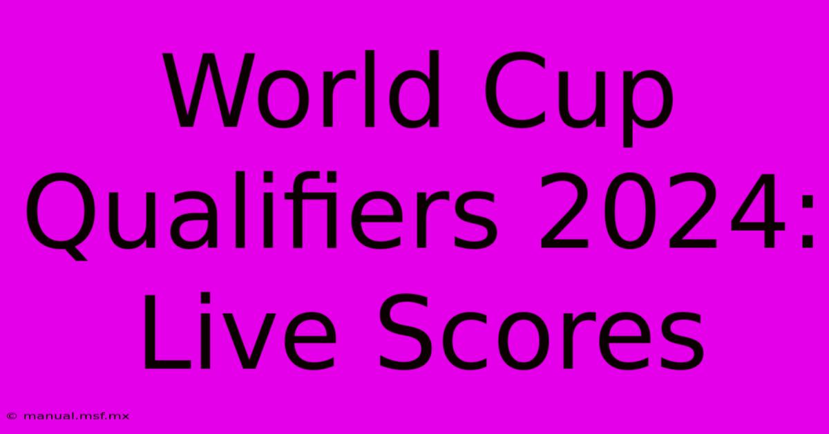 World Cup Qualifiers 2024: Live Scores 