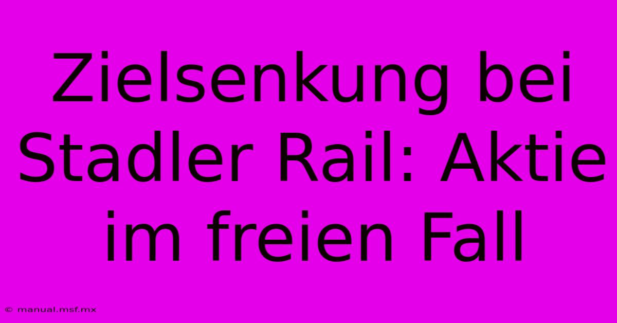 Zielsenkung Bei Stadler Rail: Aktie Im Freien Fall