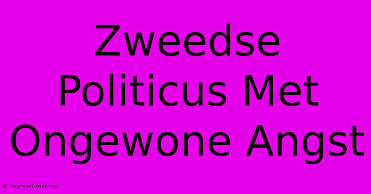 Zweedse Politicus Met Ongewone Angst